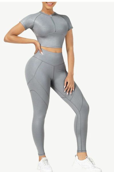 Load image into Gallery viewer, All-Day Workout Luxury: 4 - Way Stretch Yoga Suit with Soft Compression
