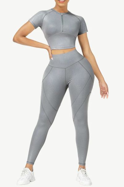Load image into Gallery viewer, All-Day Workout Luxury: 4 - Way Stretch Yoga Suit with Soft Compression
