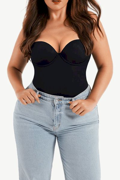 Bustier Underwire Tummy Control Bodysuit for a Sleek and Slender Figure