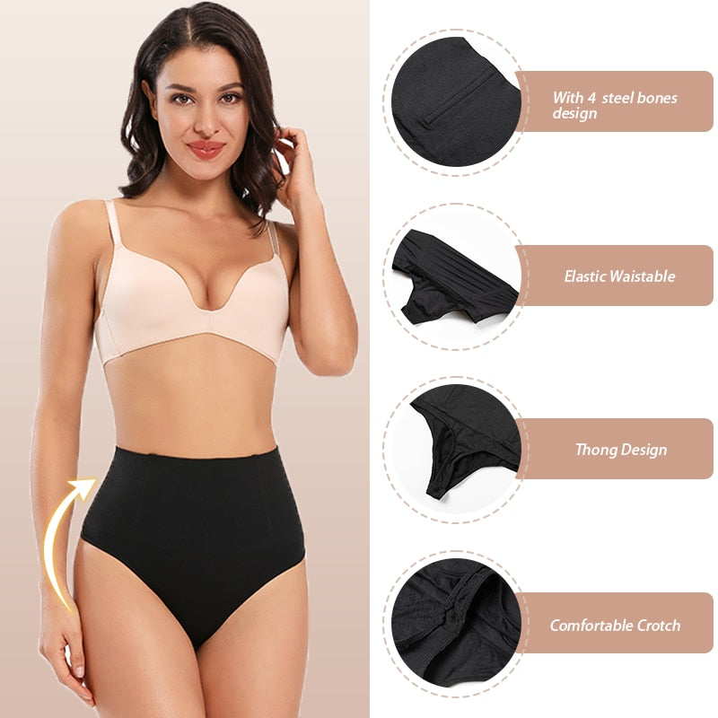 Flaunt Your Curves with High Waist Thong Control Panty Shapewear