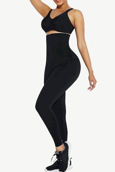 Load image into Gallery viewer, Enhanced Curves: 2-In-1 Black Waist Trainer Leggings for Hourglass Confidence
