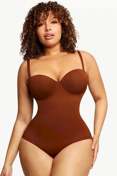 Load image into Gallery viewer, Sculpted Sophistication: Premium Cupped Panty Shaping Bodysuit for Curves
