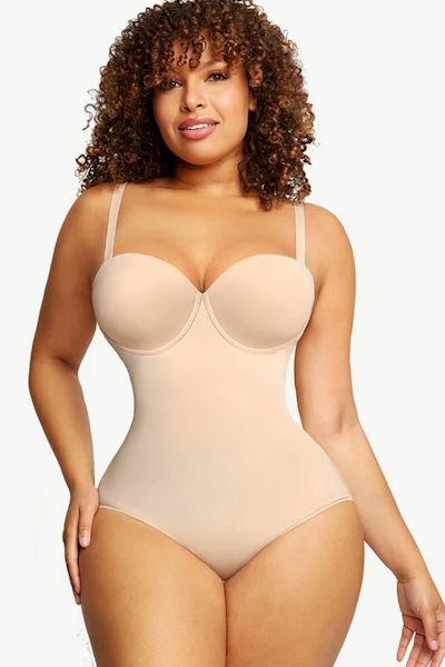 Sculpted Sophistication: Premium Cupped Panty Shaping Bodysuit for Curves