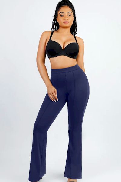 Flawless Silhouette: High Waist Trim Tummy Tuck Flare Pants for Exquisite Fashion
