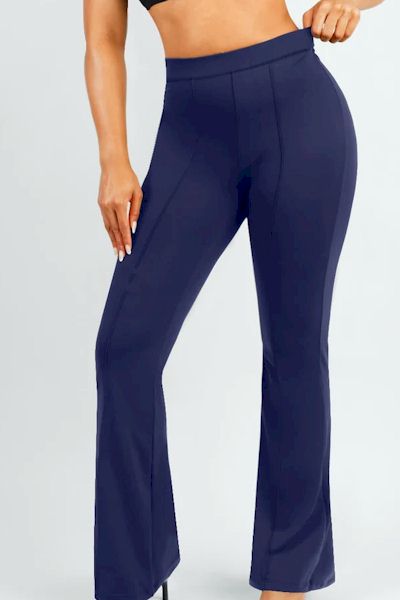 Flawless Silhouette: High Waist Trim Tummy Tuck Flare Pants for Exquisite Fashion