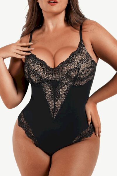 Sultry Lace Elegance: Curve-Enhancing Bodysuit Shapewear for Every Occasion